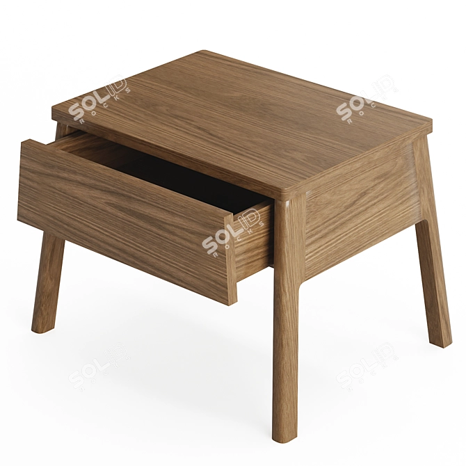 Modern Angled Leg Nightstand with Single Drawer- Air 3D model image 9