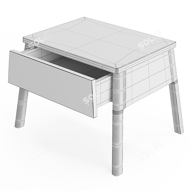 Modern Angled Leg Nightstand with Single Drawer- Air 3D model image 10
