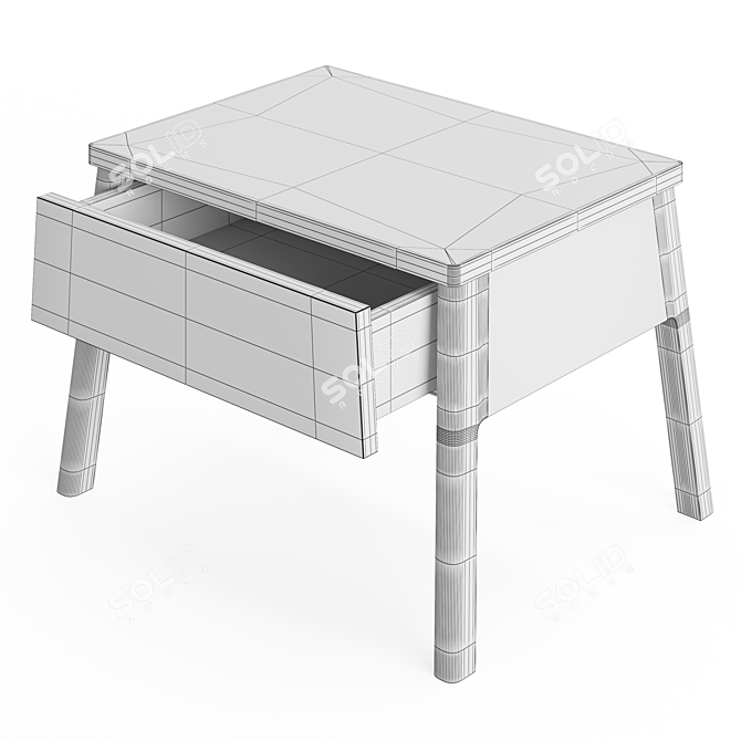 Modern Angled Leg Nightstand with Single Drawer- Air 3D model image 11