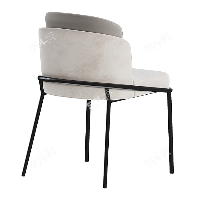 Elegant Fil Noir Dining Chair 3D model image 3