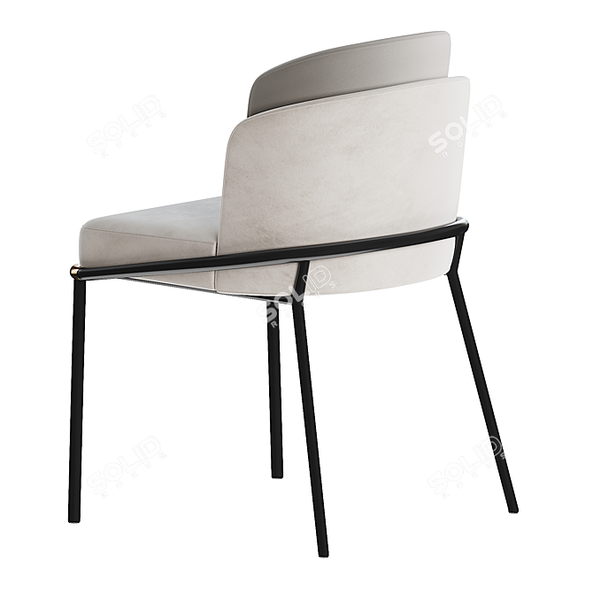 Elegant Fil Noir Dining Chair 3D model image 4