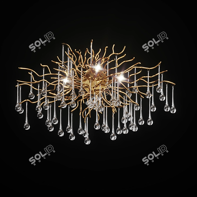 Luxury Drop-Shaped Wall Sconce 3D model image 1