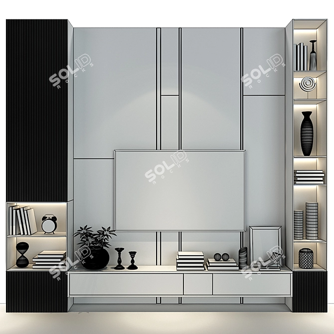 SleekTV Wall Set 285 3D model image 2