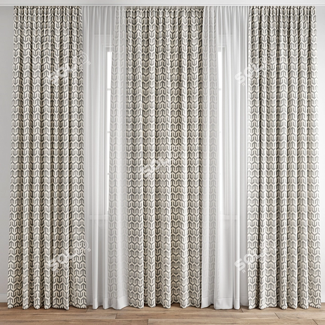 Poly Curtain Model Kit: 3DS Max 2011/2014, OBJ & Textures 3D model image 1