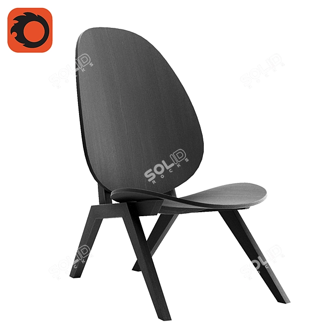 Sleek A-Frame Lounge Chair 3D model image 5