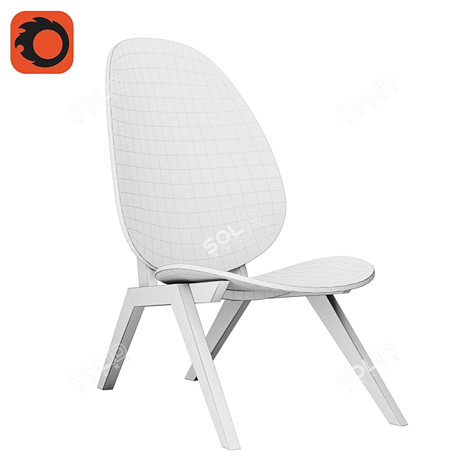 Sleek A-Frame Lounge Chair 3D model image 6