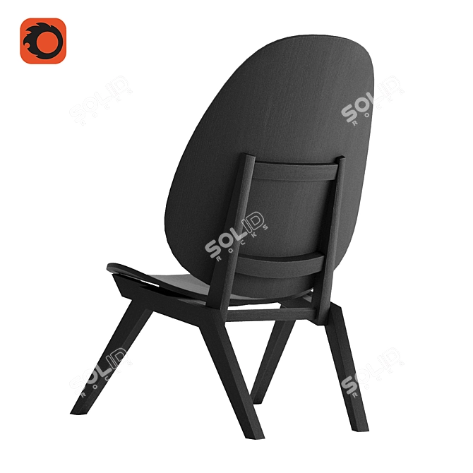 Sleek A-Frame Lounge Chair 3D model image 9