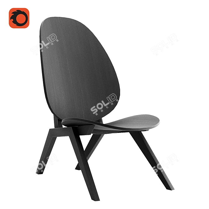 Sleek A-Frame Lounge Chair 3D model image 11