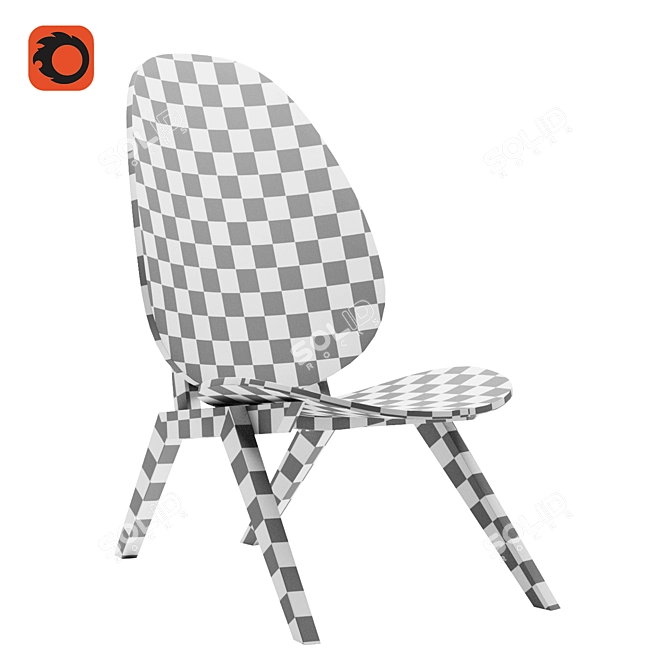 Sleek A-Frame Lounge Chair 3D model image 13