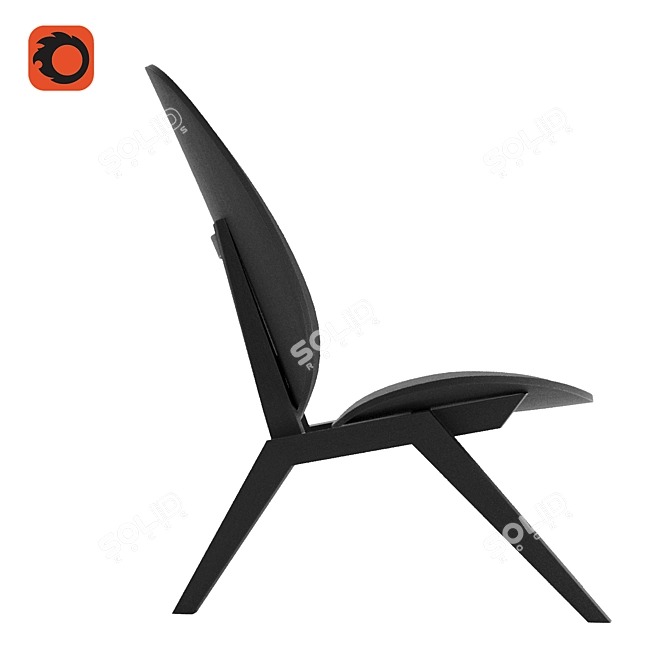 Sleek A-Frame Lounge Chair 3D model image 14