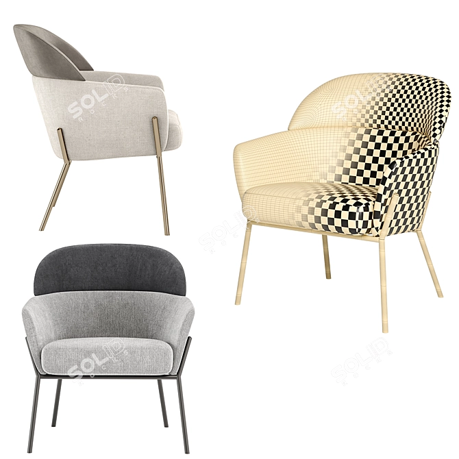Wam Armchair: Comfortable Elegance by Bross 3D model image 4