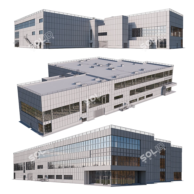 Retail Hub: Multi-Level Shopping Center & Parking 3D model image 5