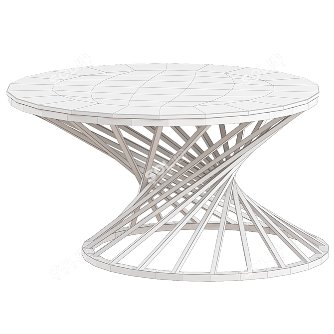 Sleek Black Glass Coffee Table 3D model image 2