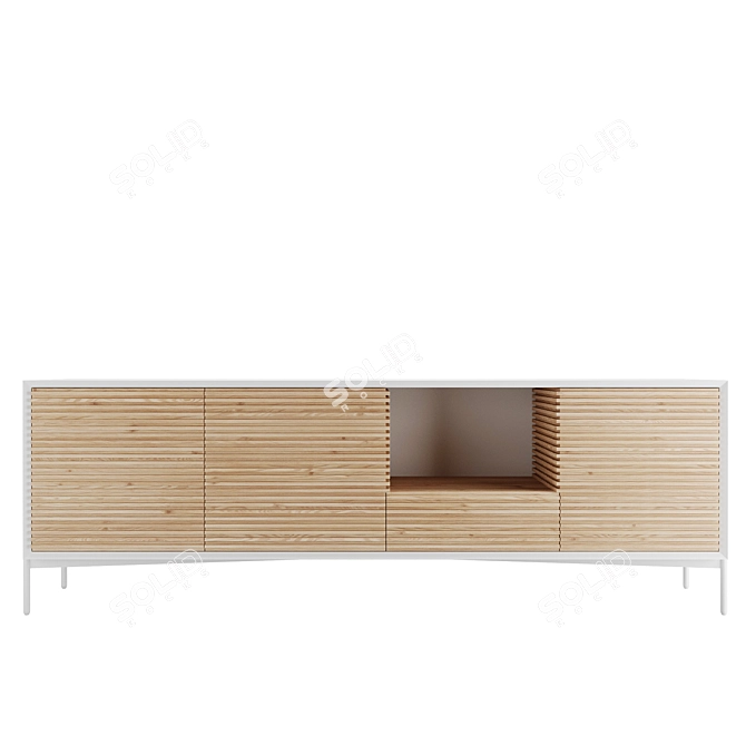 Elegant Marielle Wooden Display Cabinets 3D model image 1