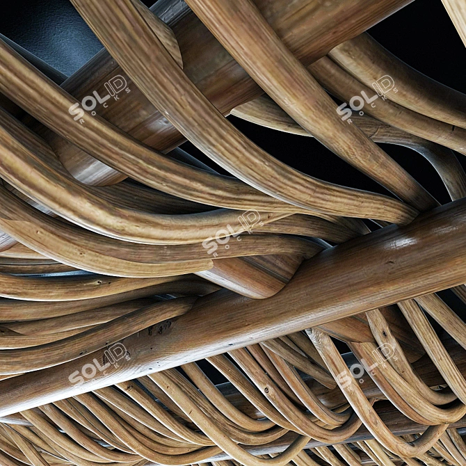 Crooked Ceiling Beam with Branch Design 3D model image 5