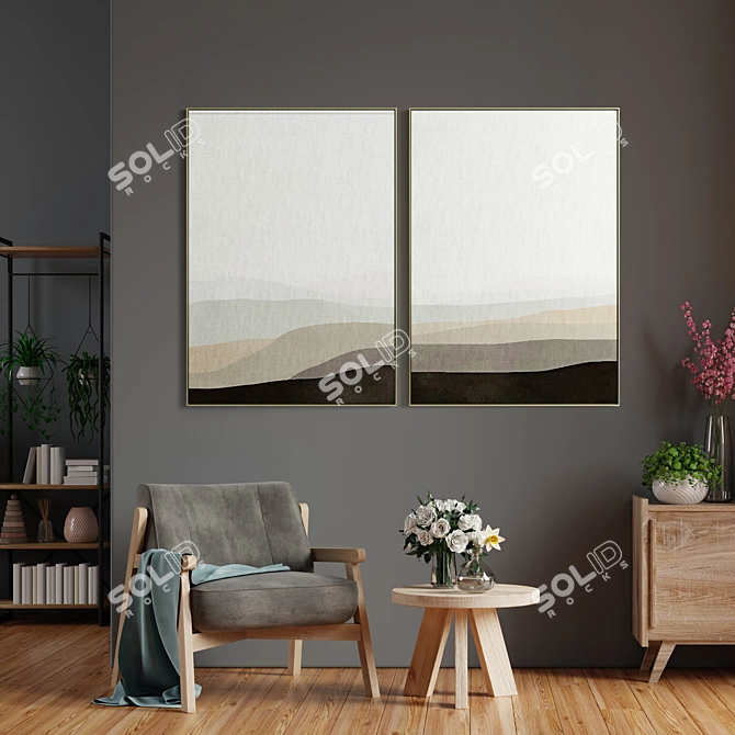 Elegant Gallery Photo Frame 3D model image 4