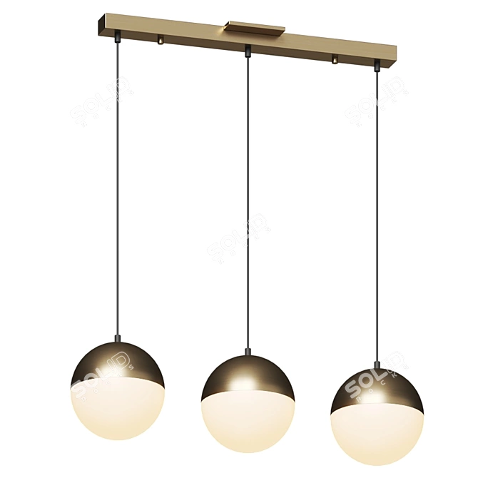 Contemporary Andrea Linear Suspension Light 3D model image 2