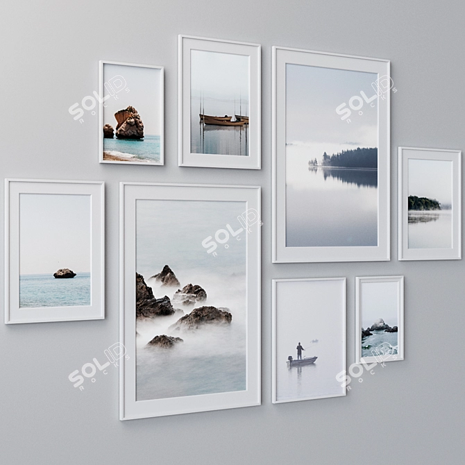 Modern Wall Paintings Set 3D model image 3