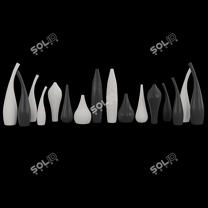 Elegant Home Decor Set 3D model image 1