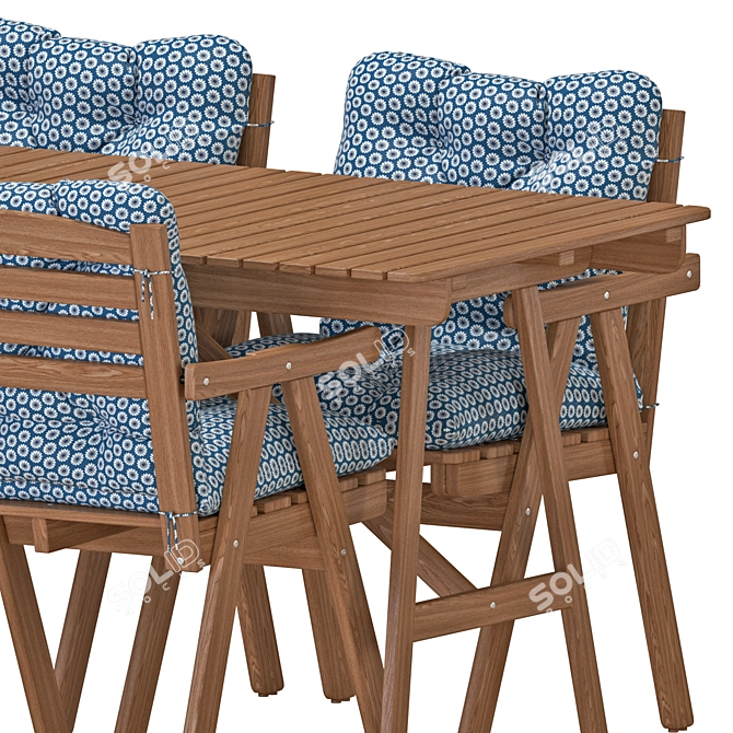 Outdoor Dining Set: FALHOLMEN Table and Chairs 3D model image 2