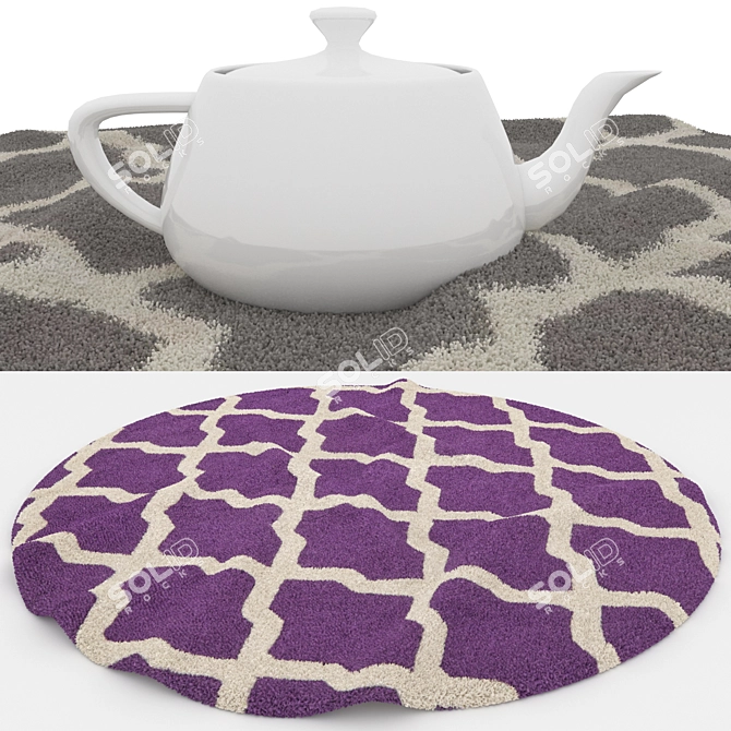 Versatile Set of 8 Rugs with Stunning Textures 3D model image 5