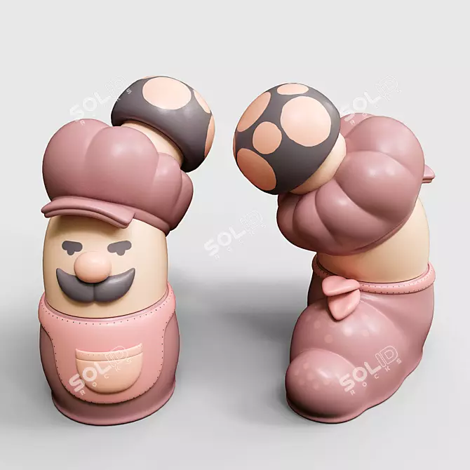Wobi Mario: Decorative Game Room Figurine 3D model image 3