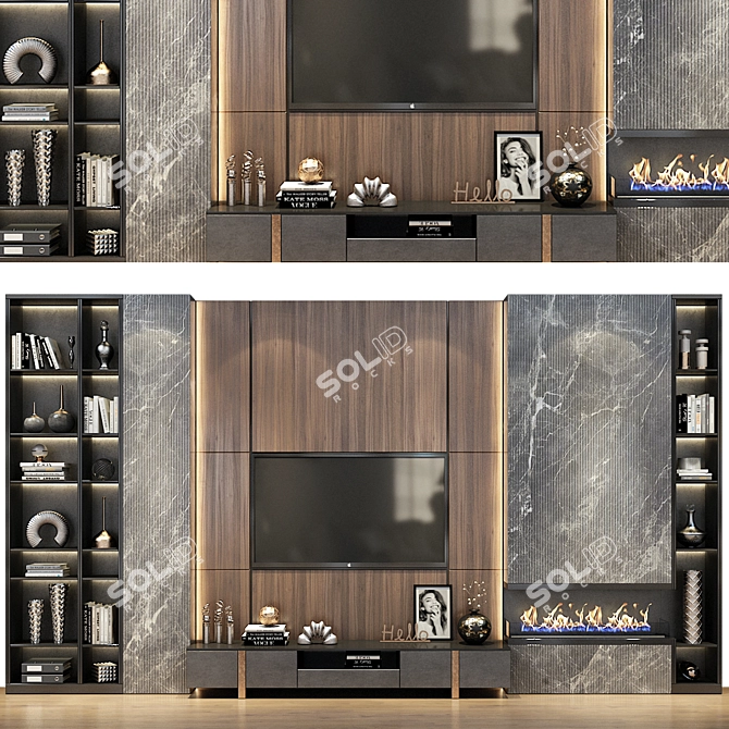 Minimalist TV Shelf: Functional & Stylish 3D model image 1