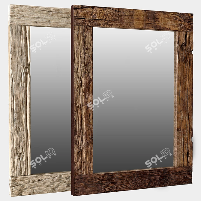 Rustic Railroad Ties Mirror 3D model image 1