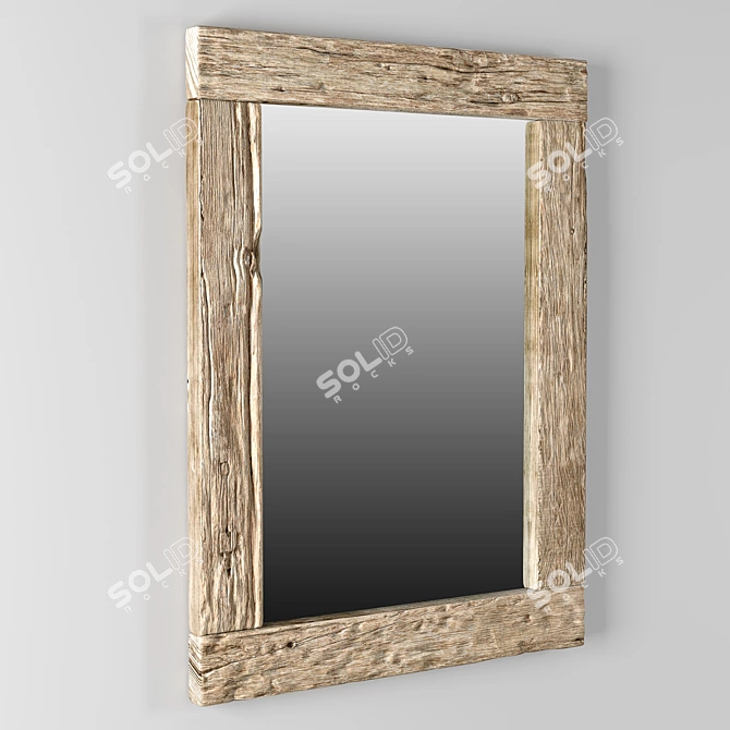 Rustic Railroad Ties Mirror 3D model image 3