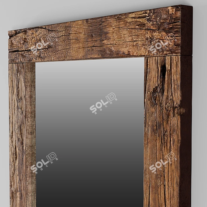 Rustic Railroad Ties Mirror 3D model image 4