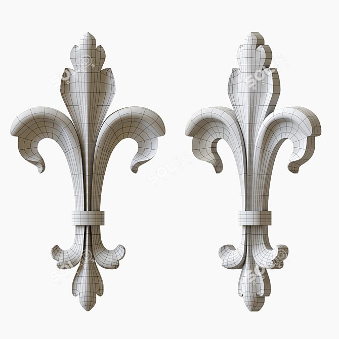 Lustrous Lily Heraldry 3D model image 2