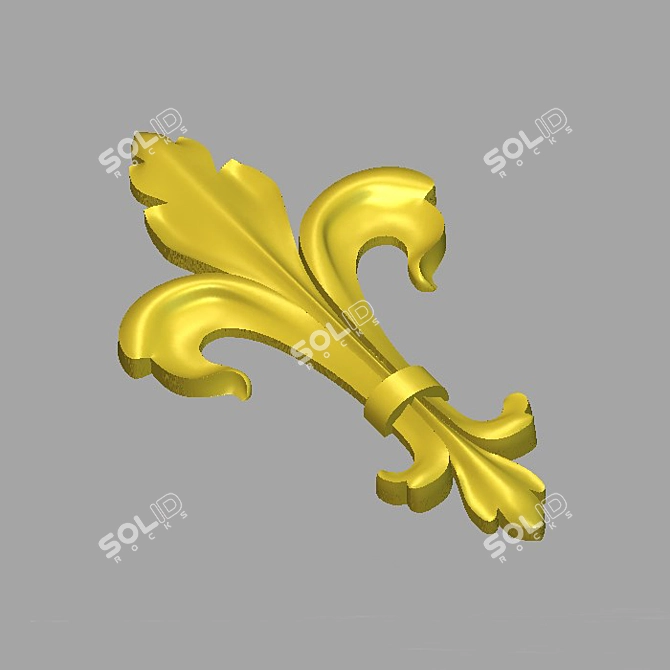 Lustrous Lily Heraldry 3D model image 3
