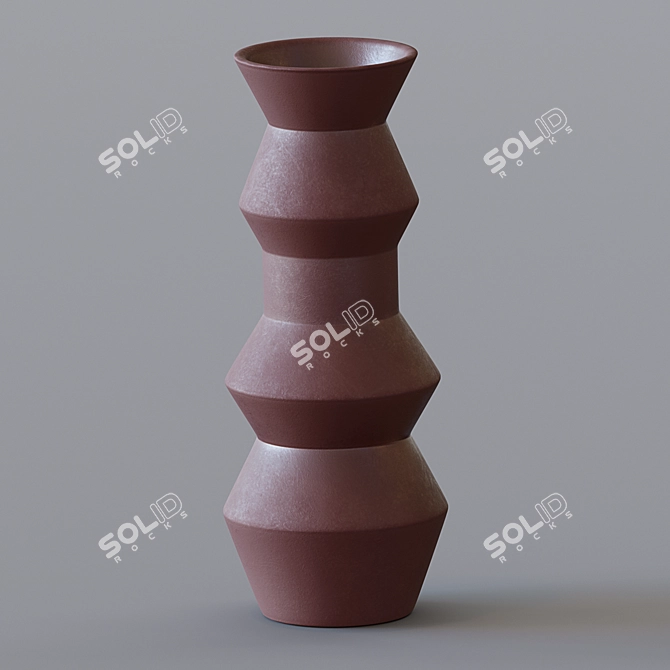 Modern Ceramic Totem Vases by West Elm 3D model image 3