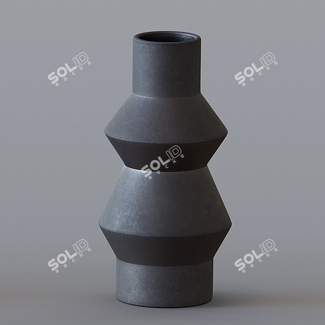 Modern Ceramic Totem Vases by West Elm 3D model image 7