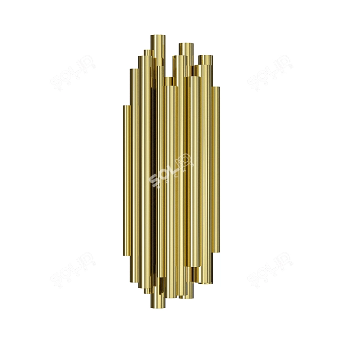 Brubeck Brass Wall Sconce: Industrial Chic Illumination 3D model image 1