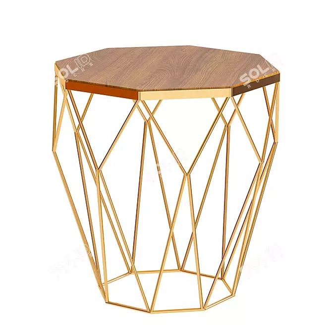 Elegant Octagon Side Table 3D model image 1