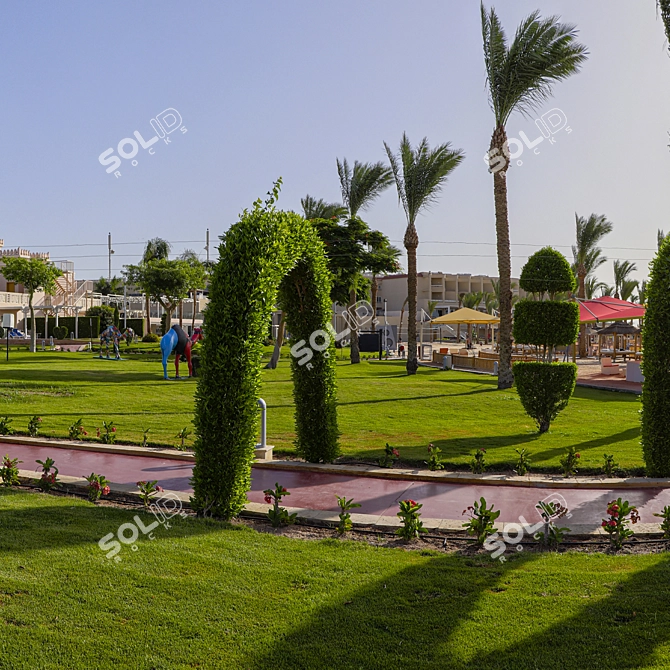 Egyptian Oasis: HDRI Daytime Pool 3D model image 6