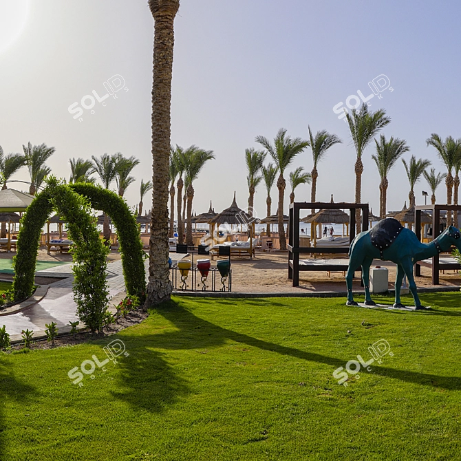 Egyptian Oasis: HDRI Daytime Pool 3D model image 7