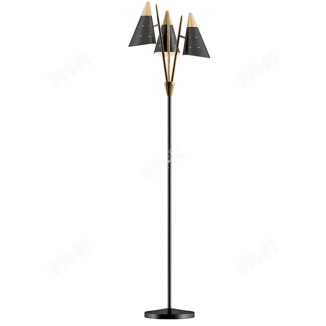 Elegant Wilkerson Tree Floor Lamp 3D model image 1