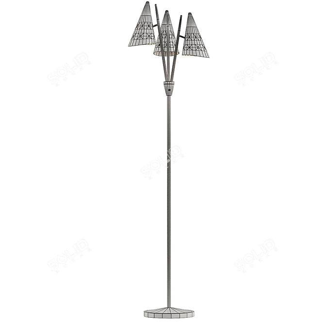 Elegant Wilkerson Tree Floor Lamp 3D model image 2