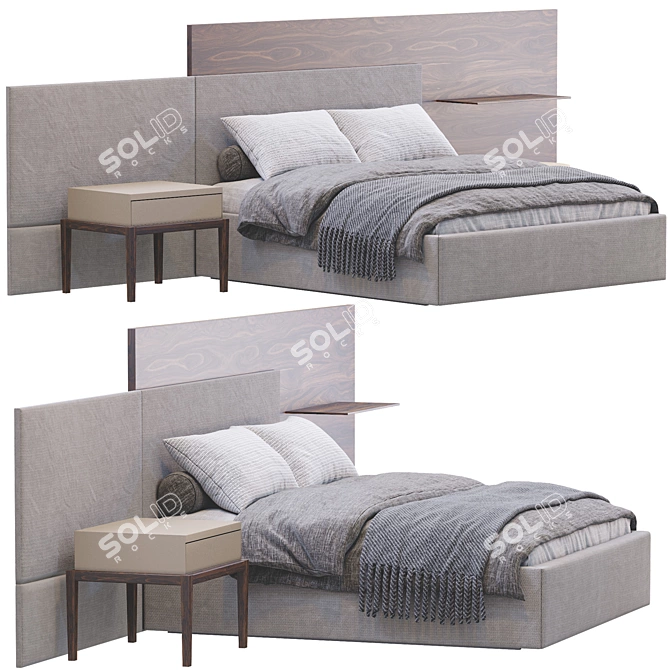 Jesse Bed: Modern Elegance for Your Bedroom 3D model image 1