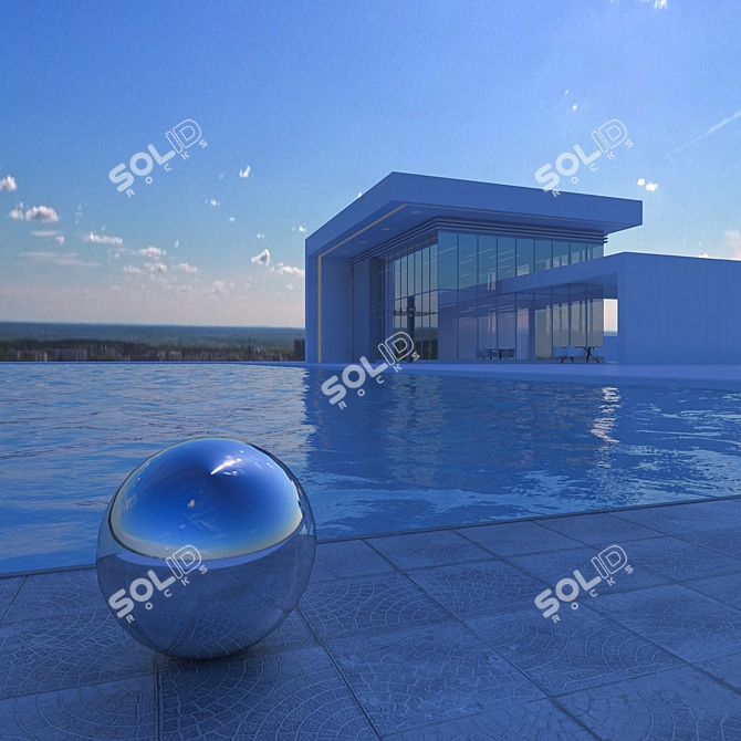 Aerial Daytime HDRI: Pool House 3D model image 2