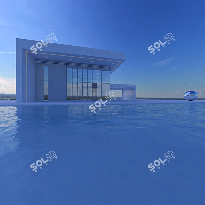 Aerial Daytime HDRI: Pool House 3D model image 3