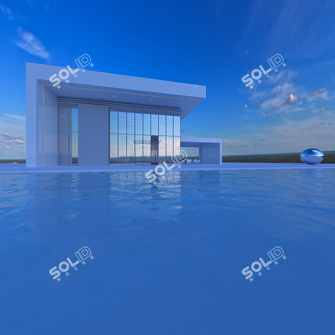 Aerial Daytime HDRI: Pool House 3D model image 5