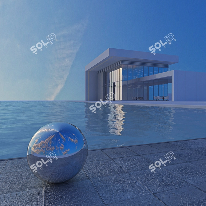 Aerial HDRI: Daylight with Pool 3D model image 2