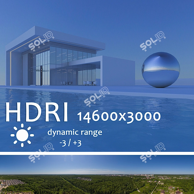 Aerial HDRI: Daytime with Pool 3D model image 1