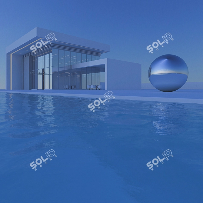 Aerial HDRI: Daytime with Pool 3D model image 4