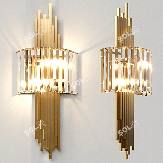 Elegant Crystal Sconce Wall Lamp 3D model image 1