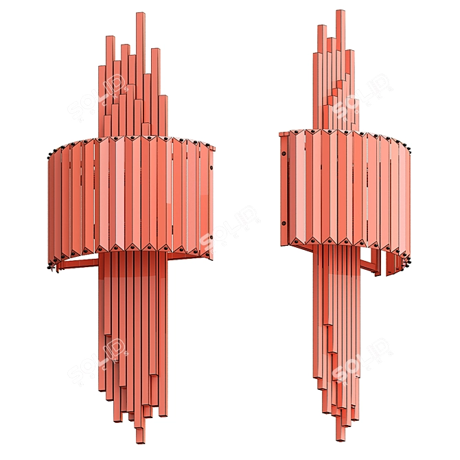 Elegant Crystal Sconce Wall Lamp 3D model image 2