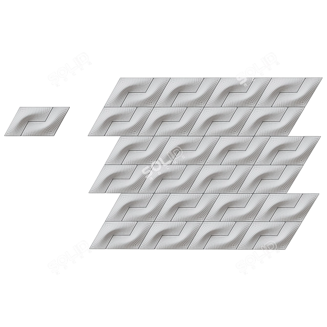 Elegant 3D Wall Decor Tiles 3D model image 4